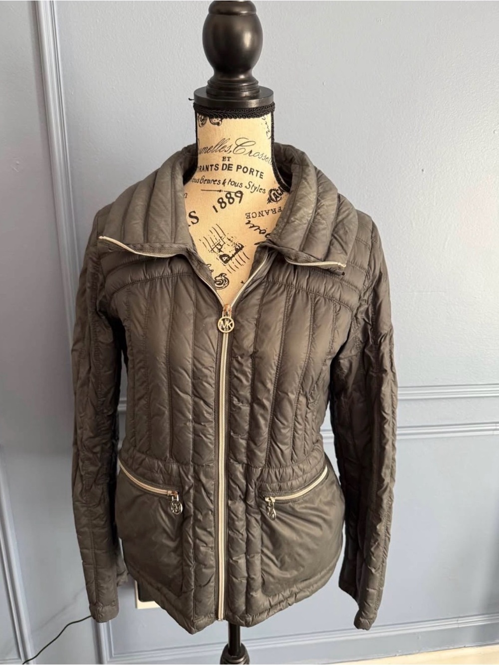 Michael Kors Quilted Grey Packable Jacket